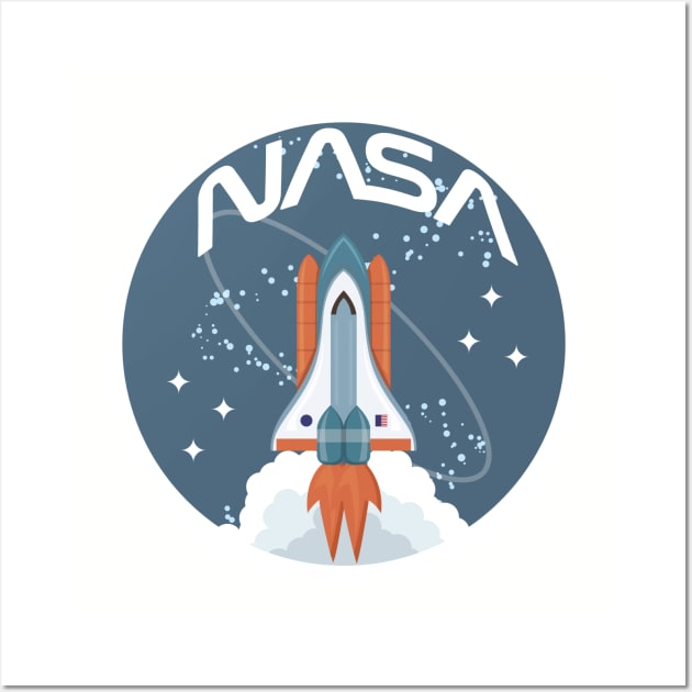 NASA retro shuttle design Wall Art by PaletteDesigns